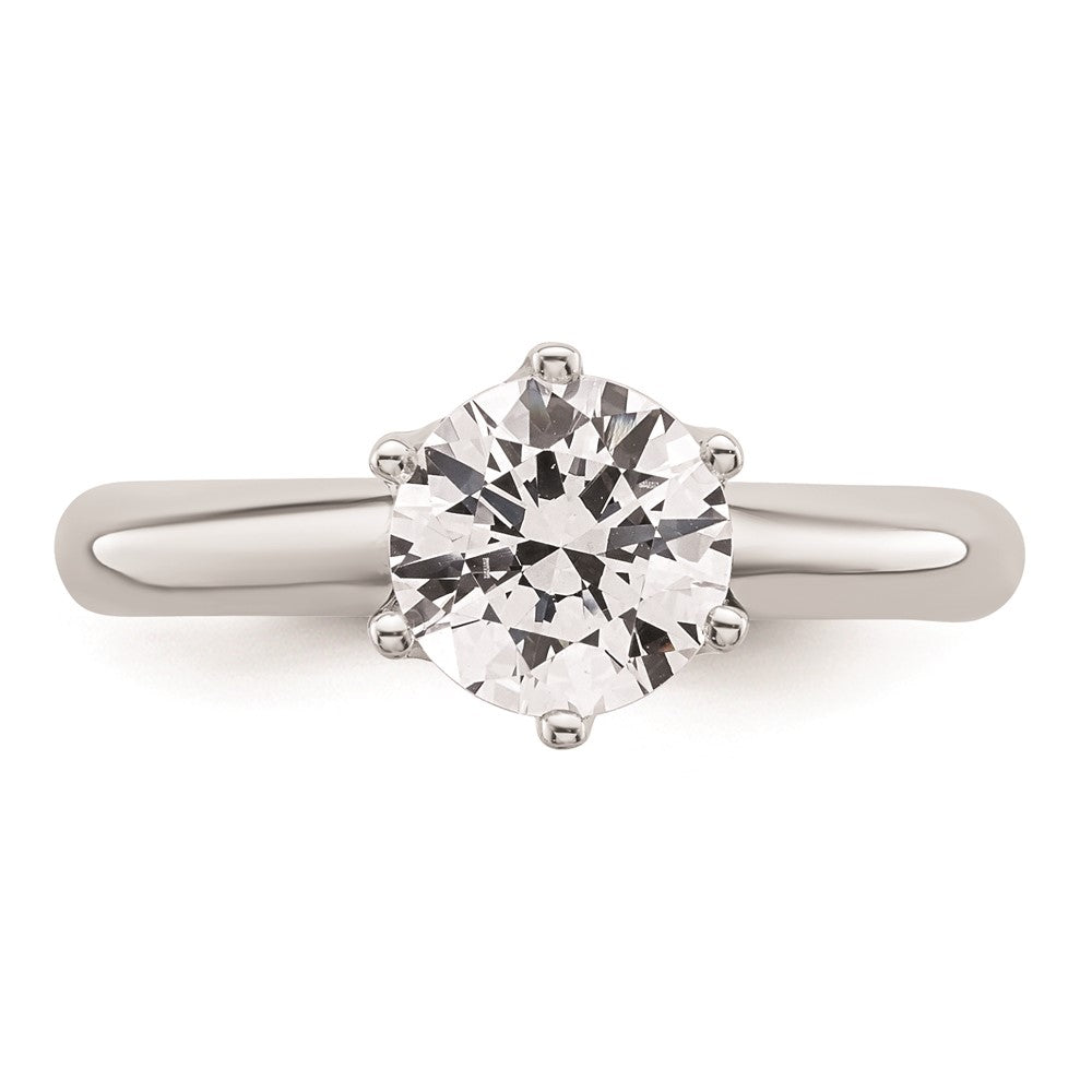 14k White Gold 1.5 carat (7.50 mm) 6-Prong Round Solitaire Engagement Ring Mounting
