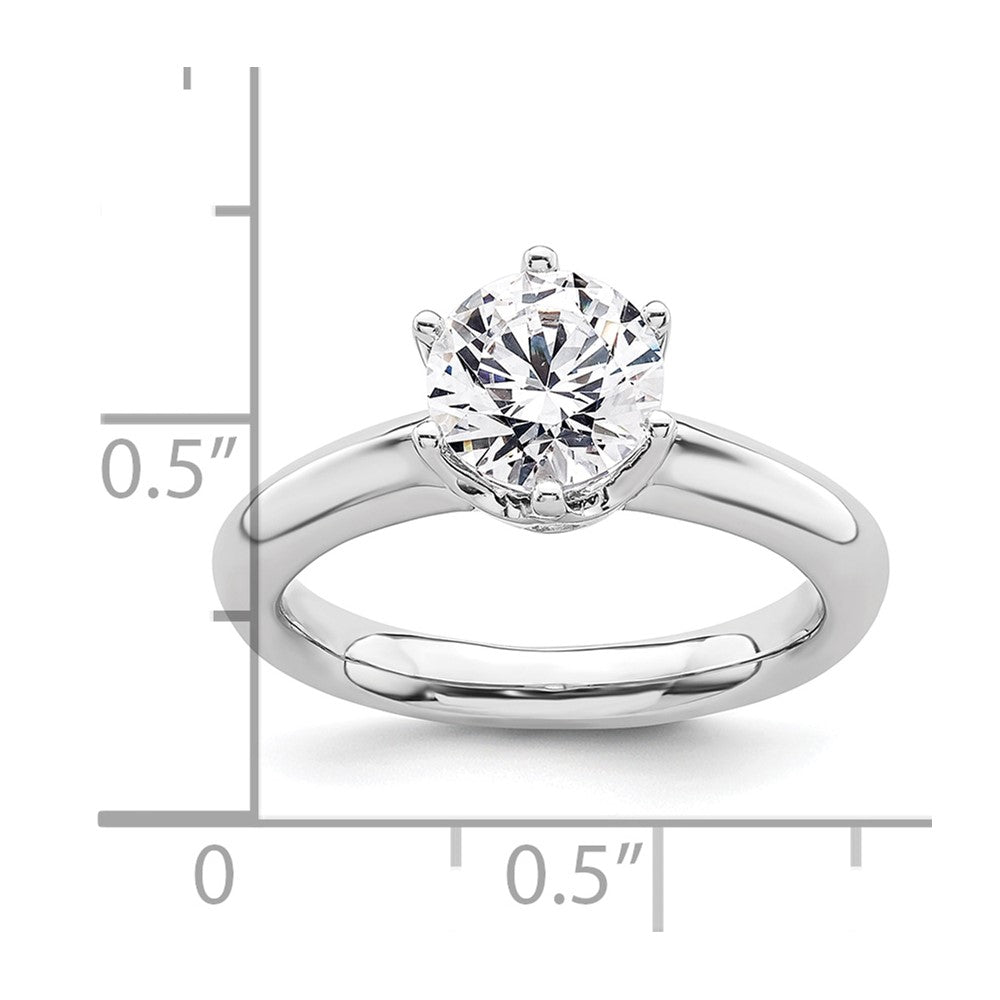 14k White Gold 1.5 carat (7.50 mm) 6-Prong Round Solitaire Engagement Ring Mounting