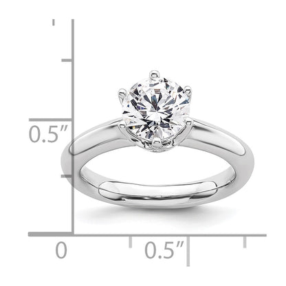 14k White Gold 1.5 carat (7.50 mm) 6-Prong Round Solitaire Engagement Ring Mounting