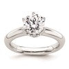 14k White Gold 1.5 carat (7.50 mm) 6-Prong Round Solitaire Engagement Ring Mounting
