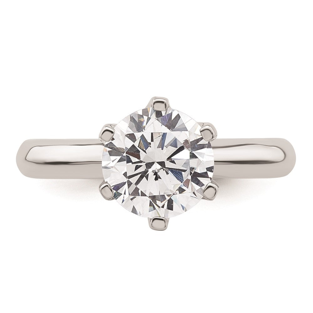 14k White Gold 2 carat (8.20 mm) 6-Prong Round Solitaire Engagement Ring Mounting