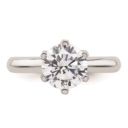 14k White Gold 2 carat (8.20 mm) 6-Prong Round Solitaire Engagement Ring Mounting
