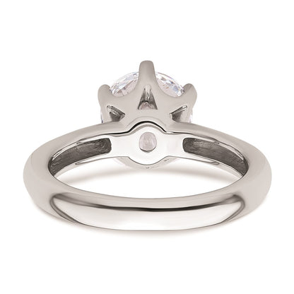 14k White Gold 2 carat (8.20 mm) 6-Prong Round Solitaire Engagement Ring Mounting
