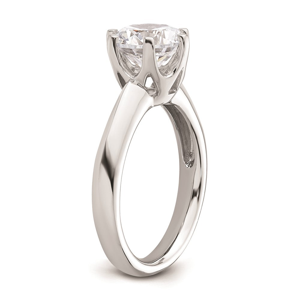 14k White Gold 2 carat (8.20 mm) 6-Prong Round Solitaire Engagement Ring Mounting