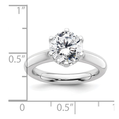14k White Gold 2 carat (8.20 mm) 6-Prong Round Solitaire Engagement Ring Mounting