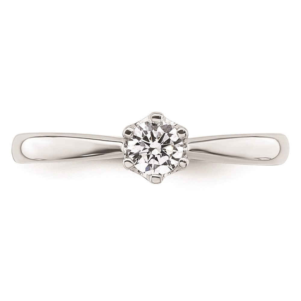 14k White Gold 1/4 carat (4.10 mm) 6-Prong Round Solitaire Engagement Ring Mounting