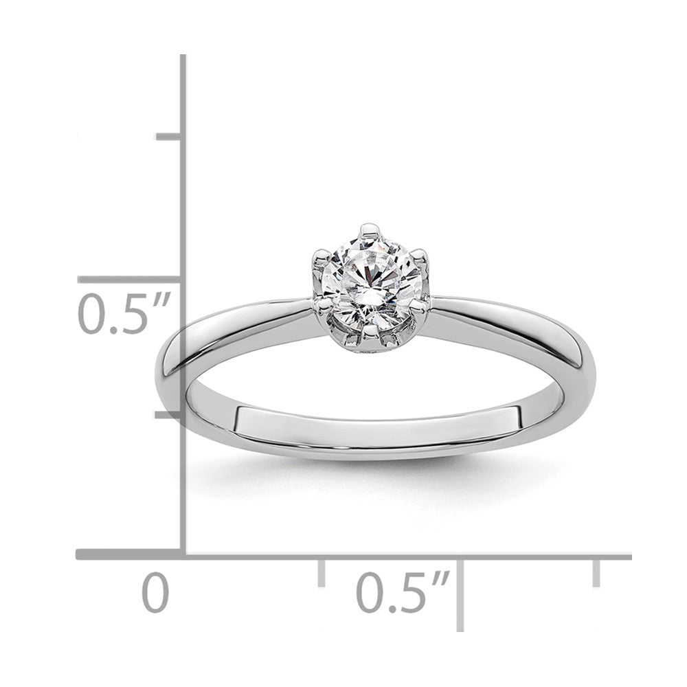 14k White Gold 1/3 carat (4.50 mm) 6-Prong Round Solitaire Engagement Ring Mounting