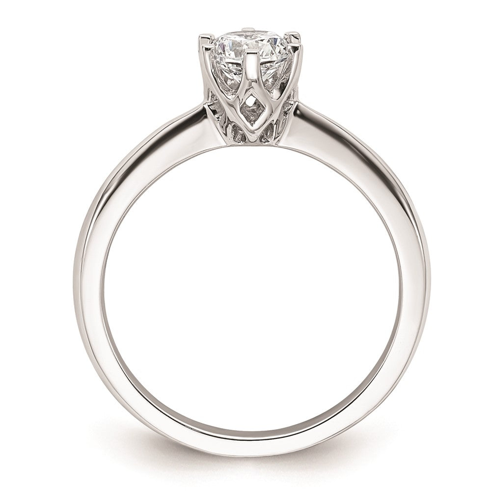14k White Gold 1/2 carat (5.20 mm) 6-Prong Round Solitaire Engagement Ring Mounting