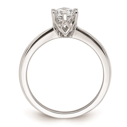 14k White Gold 1/2 carat (5.20 mm) 6-Prong Round Solitaire Engagement Ring Mounting