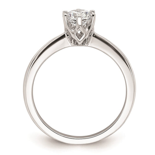 14k White Gold 1/2 carat (5.20 mm) 6-Prong Round Solitaire Engagement Ring Mounting