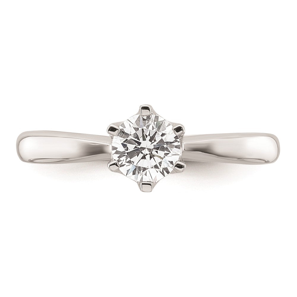 14k White Gold 1/2 carat (5.20 mm) 6-Prong Round Solitaire Engagement Ring Mounting