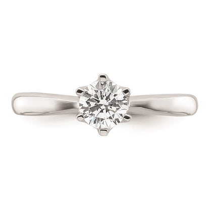 14k White Gold 1/2 carat (5.20 mm) 6-Prong Round Solitaire Engagement Ring Mounting