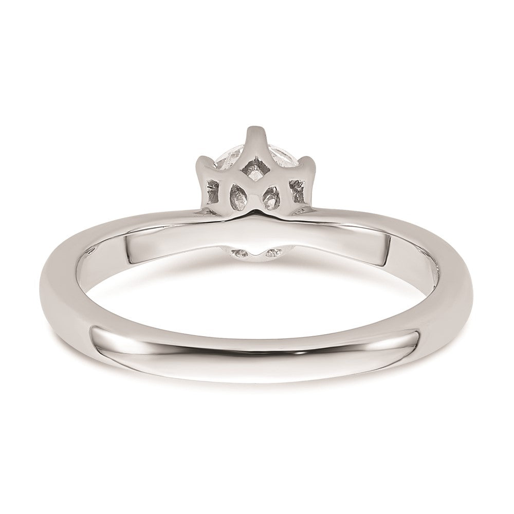 14k White Gold 1/2 carat (5.20 mm) 6-Prong Round Solitaire Engagement Ring Mounting