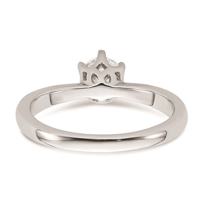14k White Gold 1/2 carat (5.20 mm) 6-Prong Round Solitaire Engagement Ring Mounting