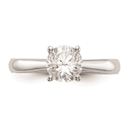 14k White Gold 1 carat (6.50 mm) 4-Prong with Heart Round Solitaire Engagement Ring Mounting