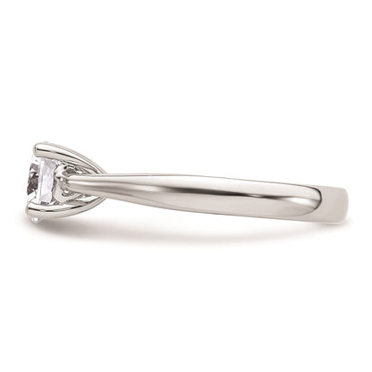 14k White Gold 1.25 carat (7.00 mm) 4-Prong with Heart Round Solitaire Engagement Ring Mounting