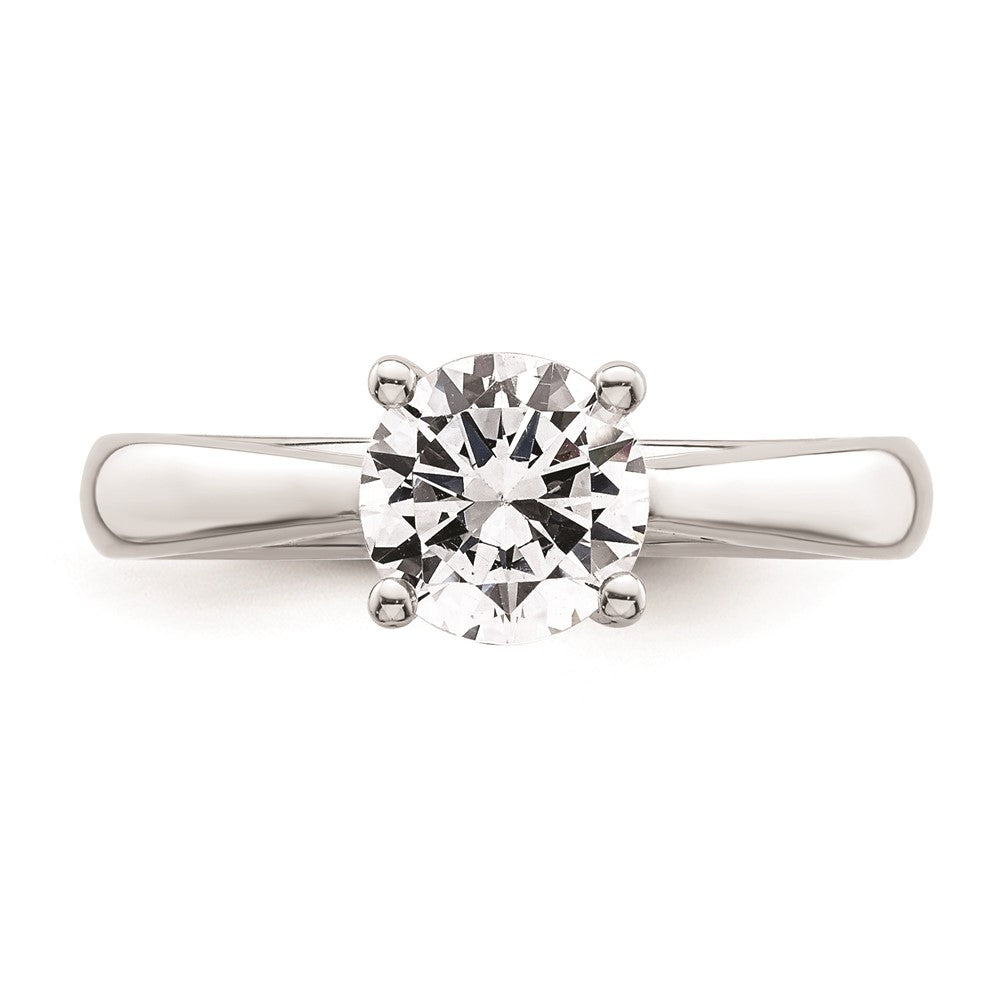 14k White Gold 1.25 carat (7.00 mm) 4-Prong with Heart Round Solitaire Engagement Ring Mounting