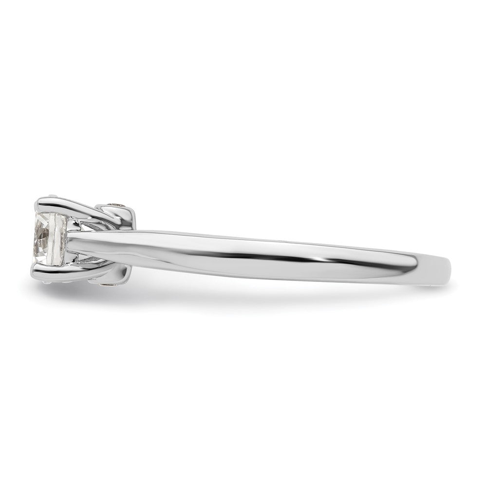 14k White Gold (Holds 1/2 carat (5.20 mm) Round) 4-Prong with .03 carat Diamond Semi-Mount Engagement Ring