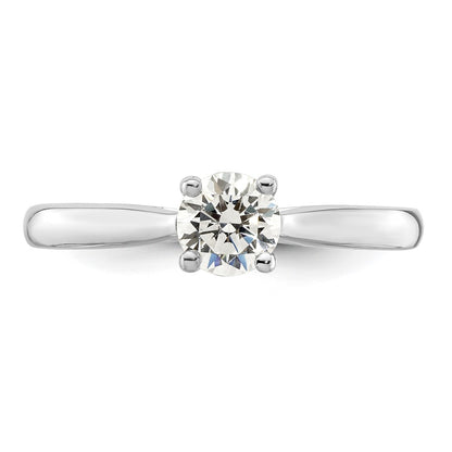 14k White Gold (Holds 1/2 carat (5.20 mm) Round) 4-Prong with .03 carat Diamond Semi-Mount Engagement Ring