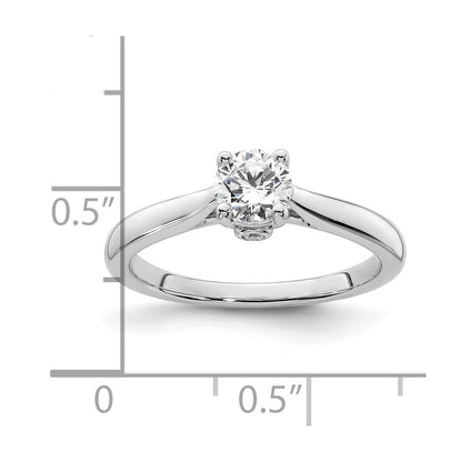 14k White Gold (Holds 1/2 carat (5.20 mm) Round) 4-Prong with .03 carat Diamond Semi-Mount Engagement Ring