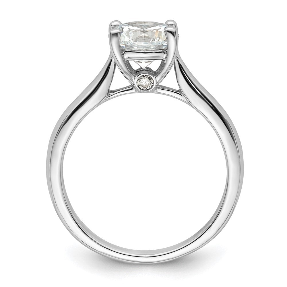 14k White Gold (Holds 1.5 carat (7.50 mm) Round) 4-Prong with 1/20 carat Diamond Semi-Mount Engagement Ring