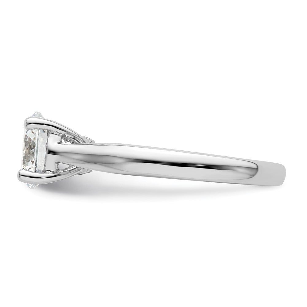 14k White Gold (Holds 1.5 carat (7.50 mm) Round) 4-Prong with 1/20 carat Diamond Semi-Mount Engagement Ring