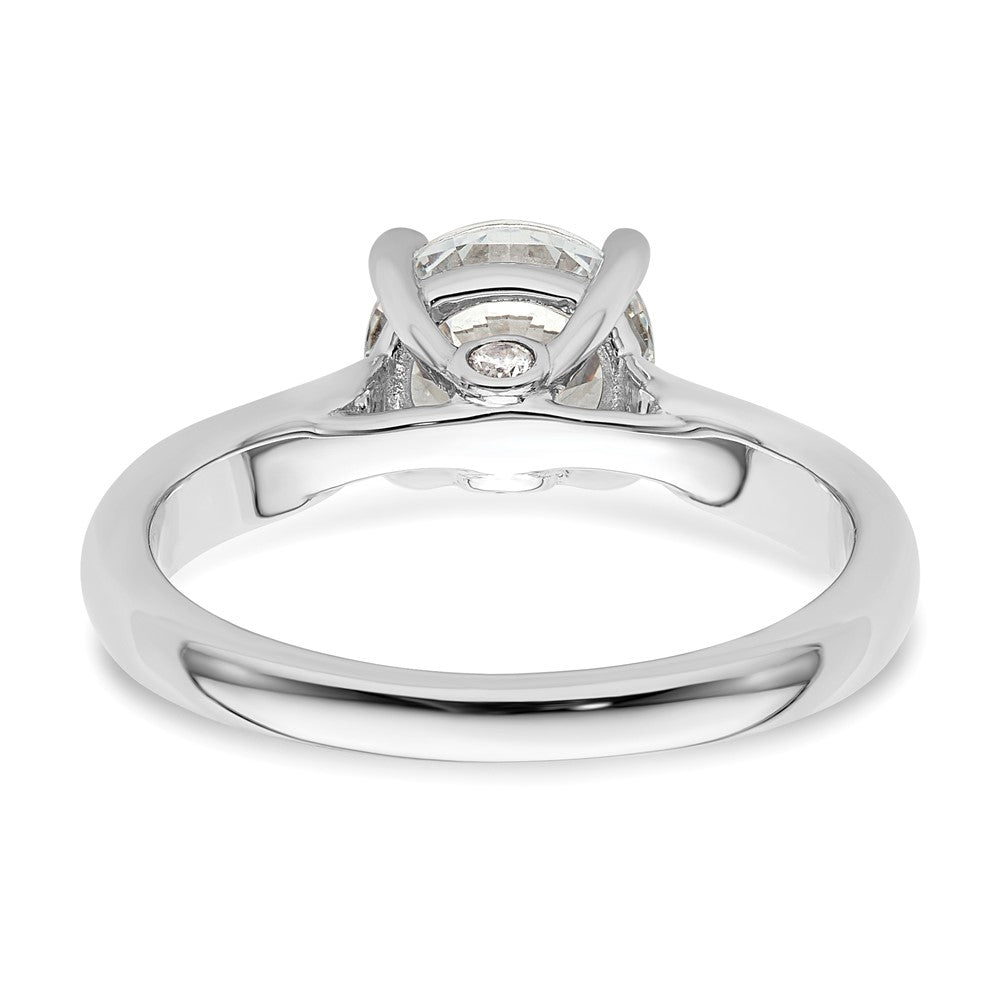 14k White Gold (Holds 1.5 carat (7.50 mm) Round) 4-Prong with 1/20 carat Diamond Semi-Mount Engagement Ring