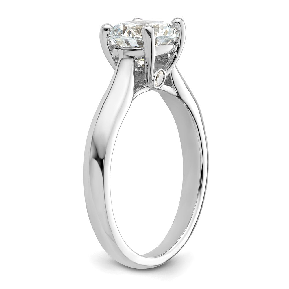 14k White Gold (Holds 1.5 carat (7.50 mm) Round) 4-Prong with 1/20 carat Diamond Semi-Mount Engagement Ring