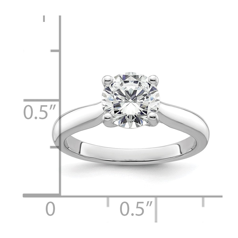 14k White Gold (Holds 1.5 carat (7.50 mm) Round) 4-Prong with 1/20 carat Diamond Semi-Mount Engagement Ring