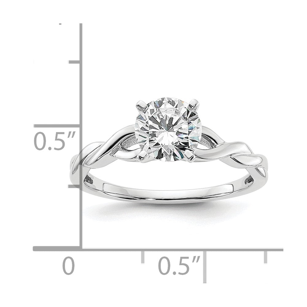 14k White Gold 3/4 carat (5.80 mm) 4-Prong Round Solitaire Engagement Ring Mounting