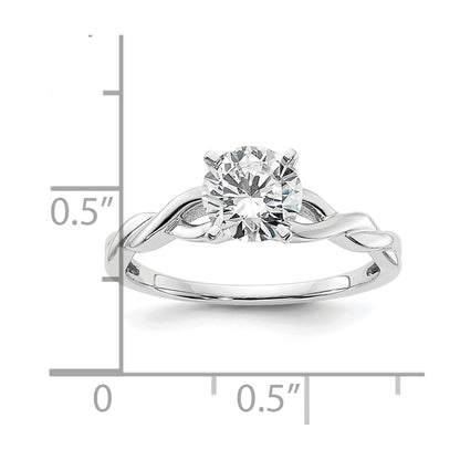 14k White Gold 3/4 carat (5.80 mm) 4-Prong Round Solitaire Engagement Ring Mounting