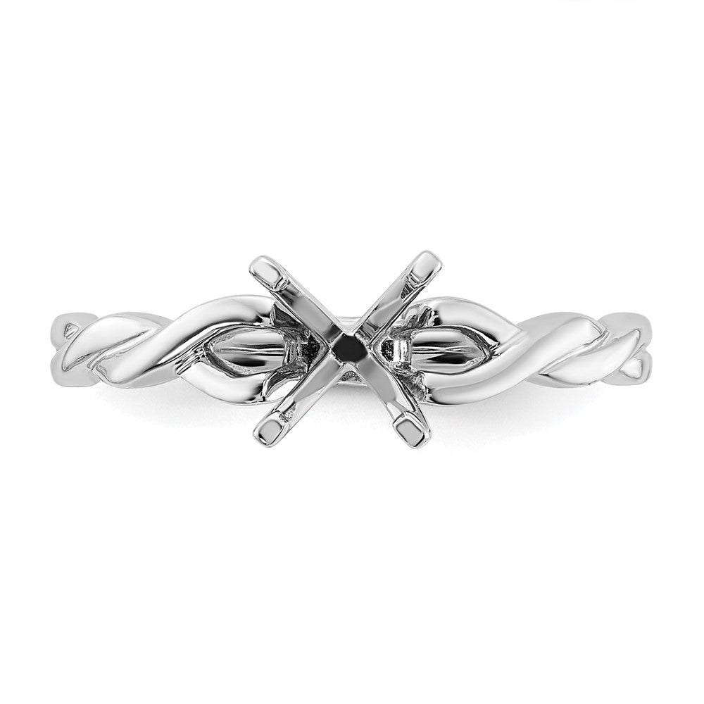 14k White Gold 1 carat (6.50 mm) 4-Prong Round Solitaire Engagement Ring Mounting