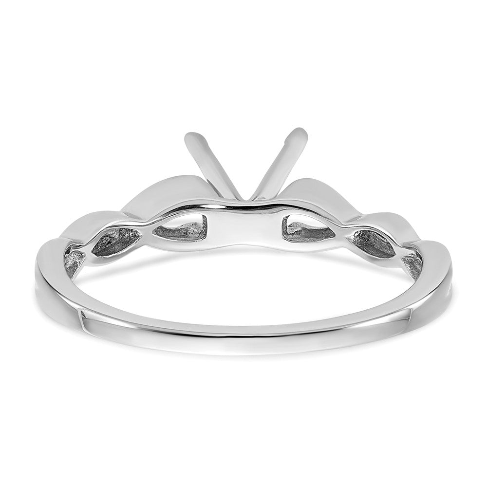 14k White Gold 1 carat (6.50 mm) 4-Prong Round Solitaire Engagement Ring Mounting