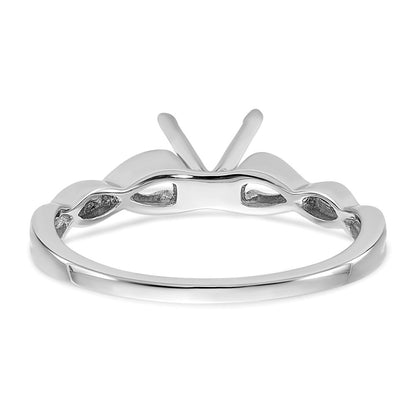 14k White Gold 1 carat (6.50 mm) 4-Prong Round Solitaire Engagement Ring Mounting