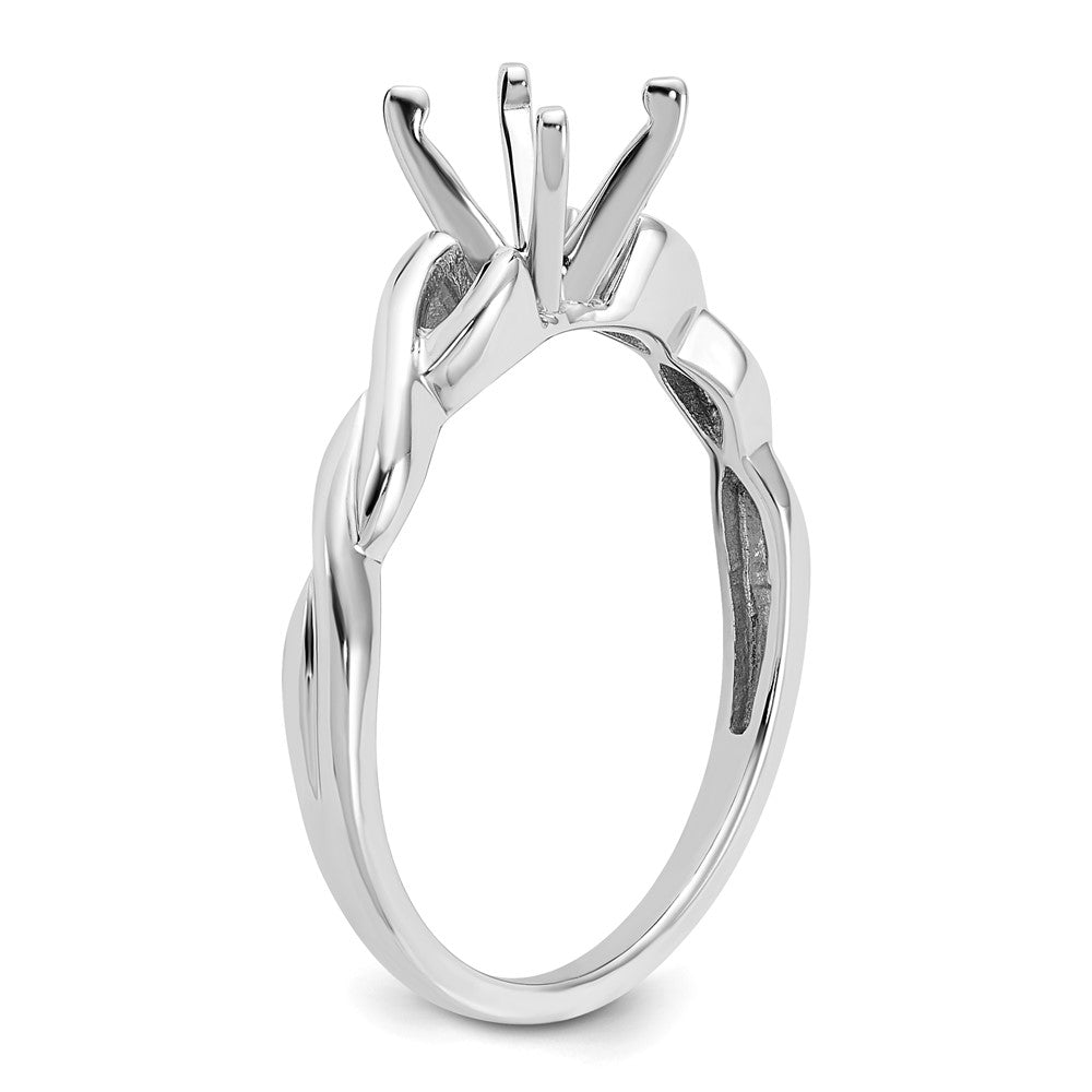 14k White Gold 1 carat (6.50 mm) 4-Prong Round Solitaire Engagement Ring Mounting