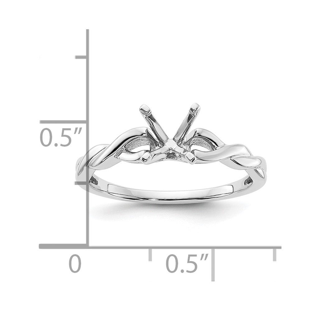 14k White Gold 1 carat (6.50 mm) 4-Prong Round Solitaire Engagement Ring Mounting