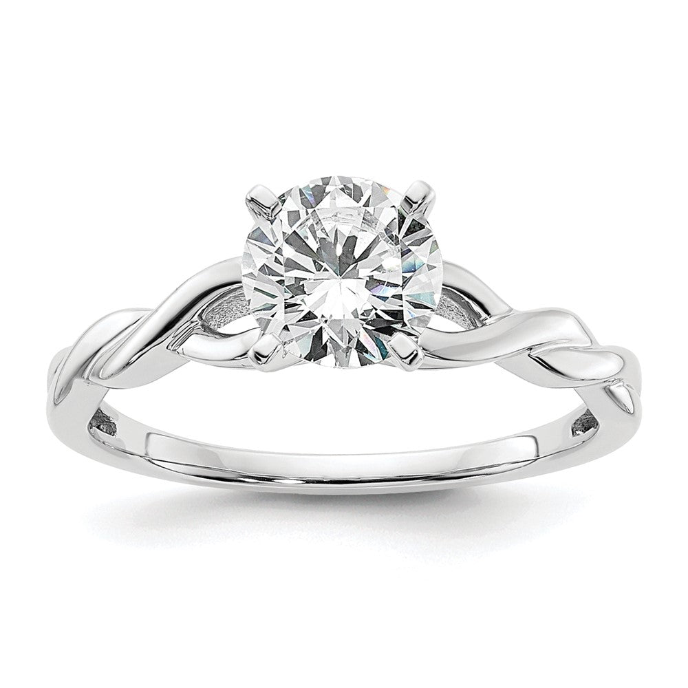 14k White Gold 1 carat (6.50 mm) 4-Prong Round Solitaire Engagement Ring Mounting