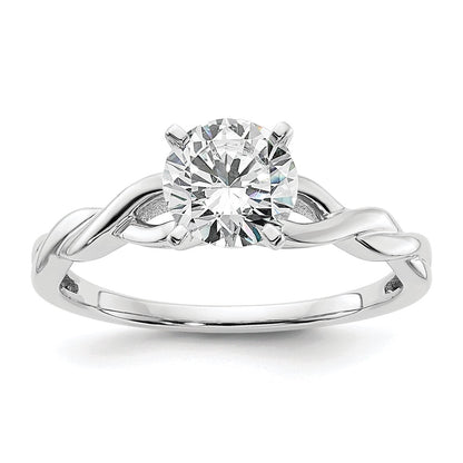 14k White Gold 1 carat (6.50 mm) 4-Prong Round Solitaire Engagement Ring Mounting