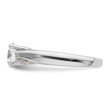 14k White Gold (Holds 1.25 carat (7.00 mm) Round) 4-Prong with 1/15 carat Diamond Semi-Mount Engagement Ring