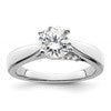 14k White Gold (Holds 1.25 carat (7.00 mm) Round) 4-Prong with 1/15 carat Diamond Semi-Mount Engagement Ring