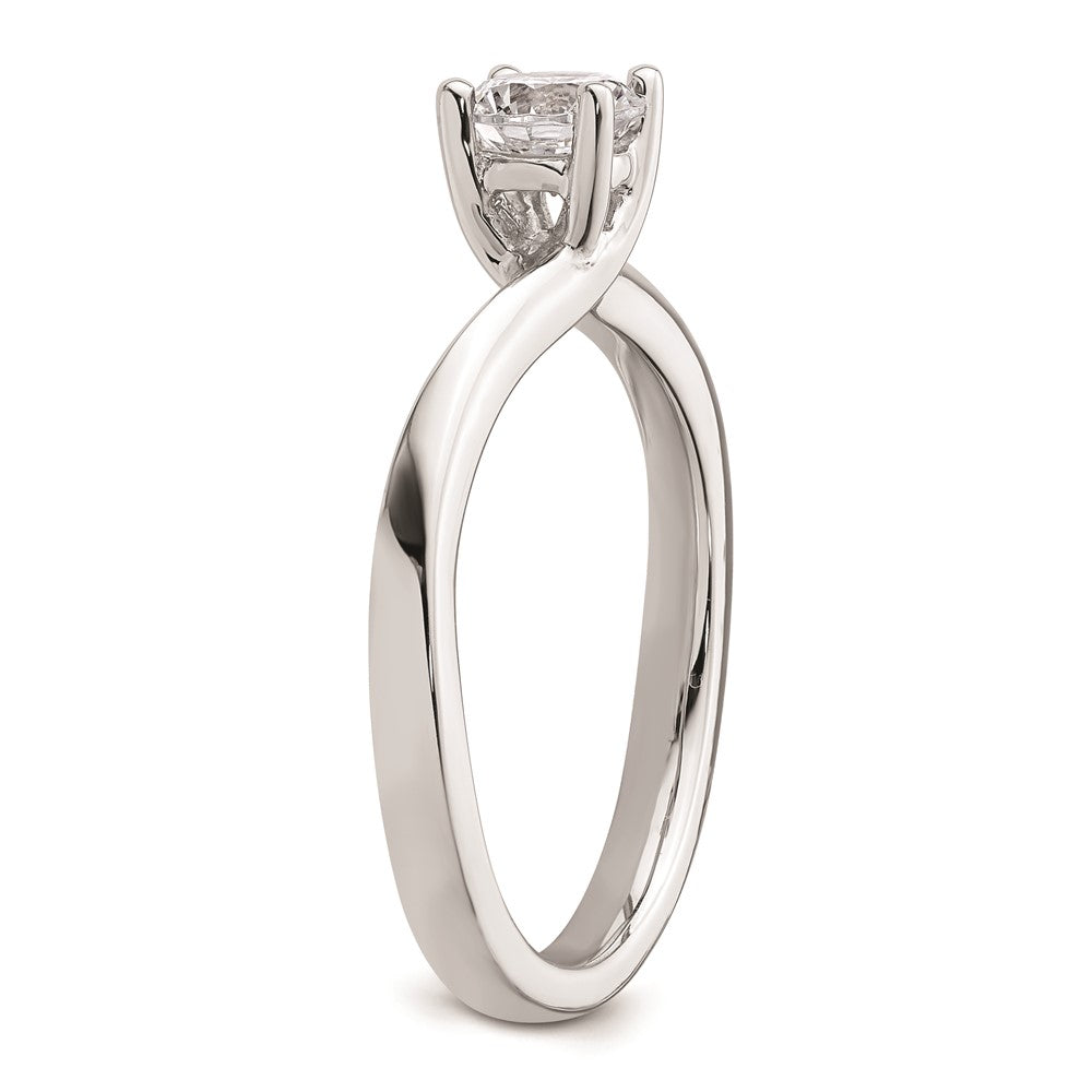 14k White Gold 1/2 carat (5.20 mm) 4-Prong Round Solitaire Engagement Ring Mounting