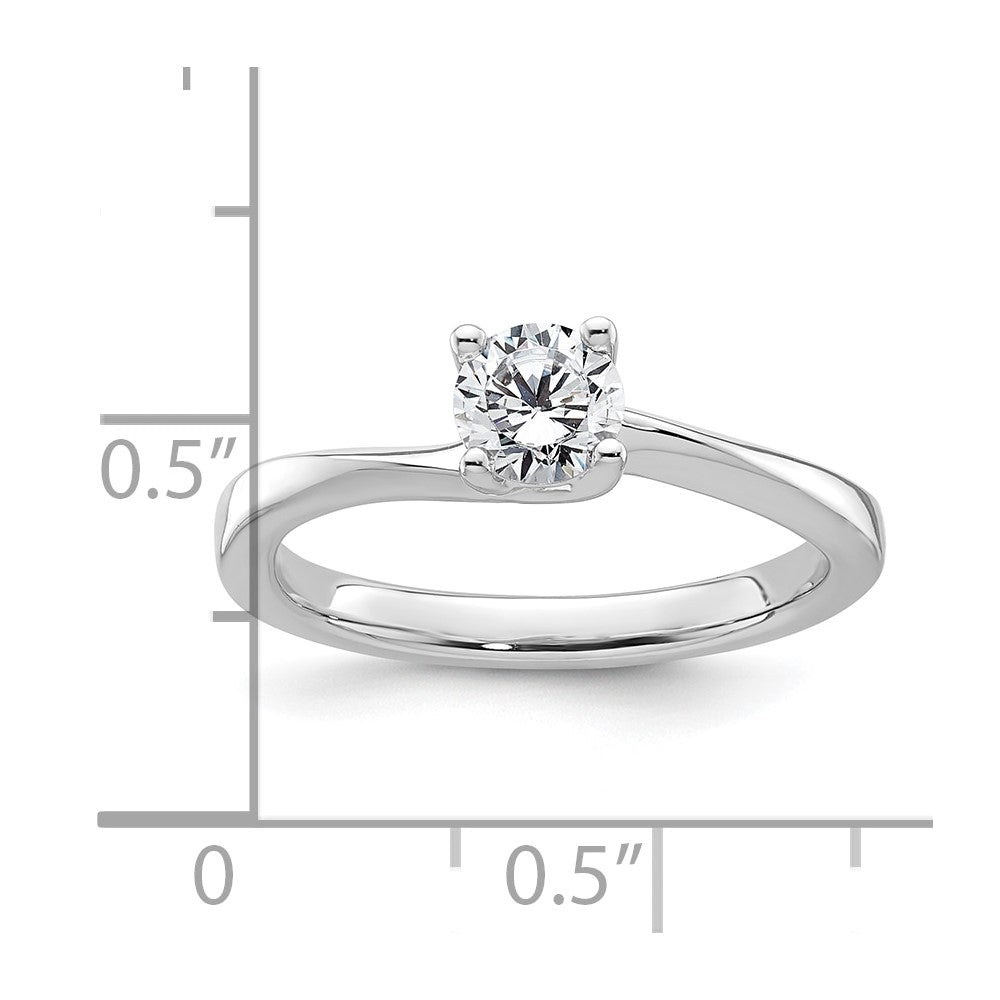 14k White Gold 1/2 carat (5.20 mm) 4-Prong Round Solitaire Engagement Ring Mounting