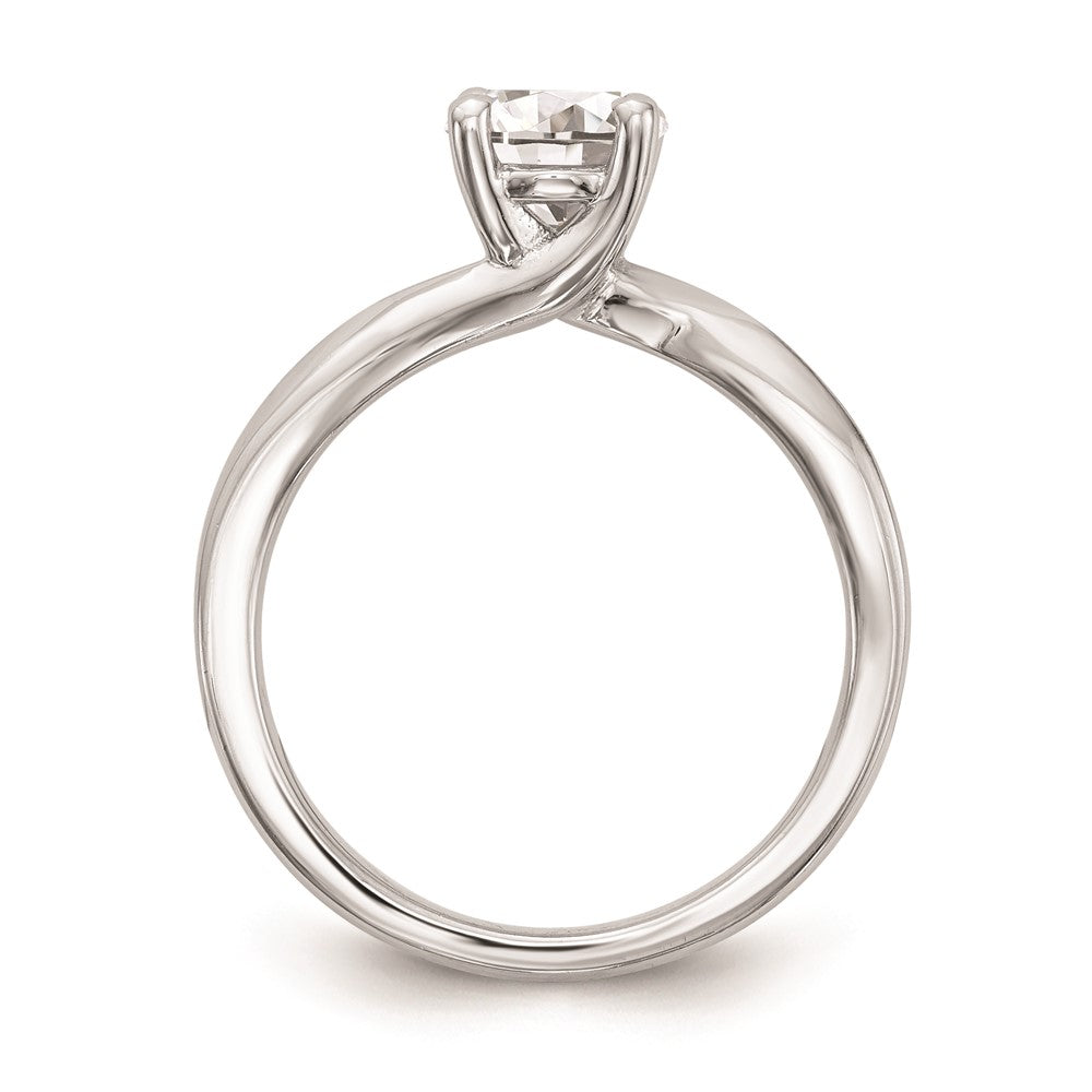 14k White Gold 1 carat (6.50 mm) 4-Prong Round Solitaire Engagement Ring Mounting