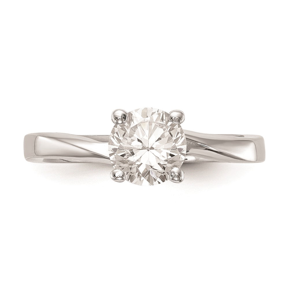 14k White Gold 1 carat (6.50 mm) 4-Prong Round Solitaire Engagement Ring Mounting