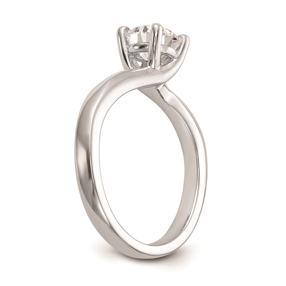 14k White Gold 1 carat (6.50 mm) 4-Prong Round Solitaire Engagement Ring Mounting