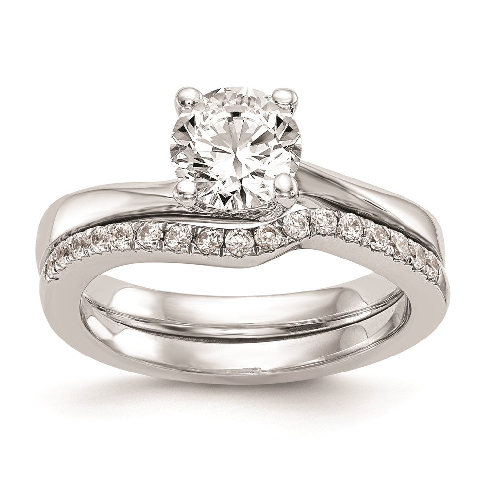 14k White Gold 1 carat (6.50 mm) 4-Prong Round Solitaire Engagement Ring Mounting