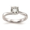 14k White Gold 1 carat (6.50 mm) 4-Prong Round Solitaire Engagement Ring Mounting