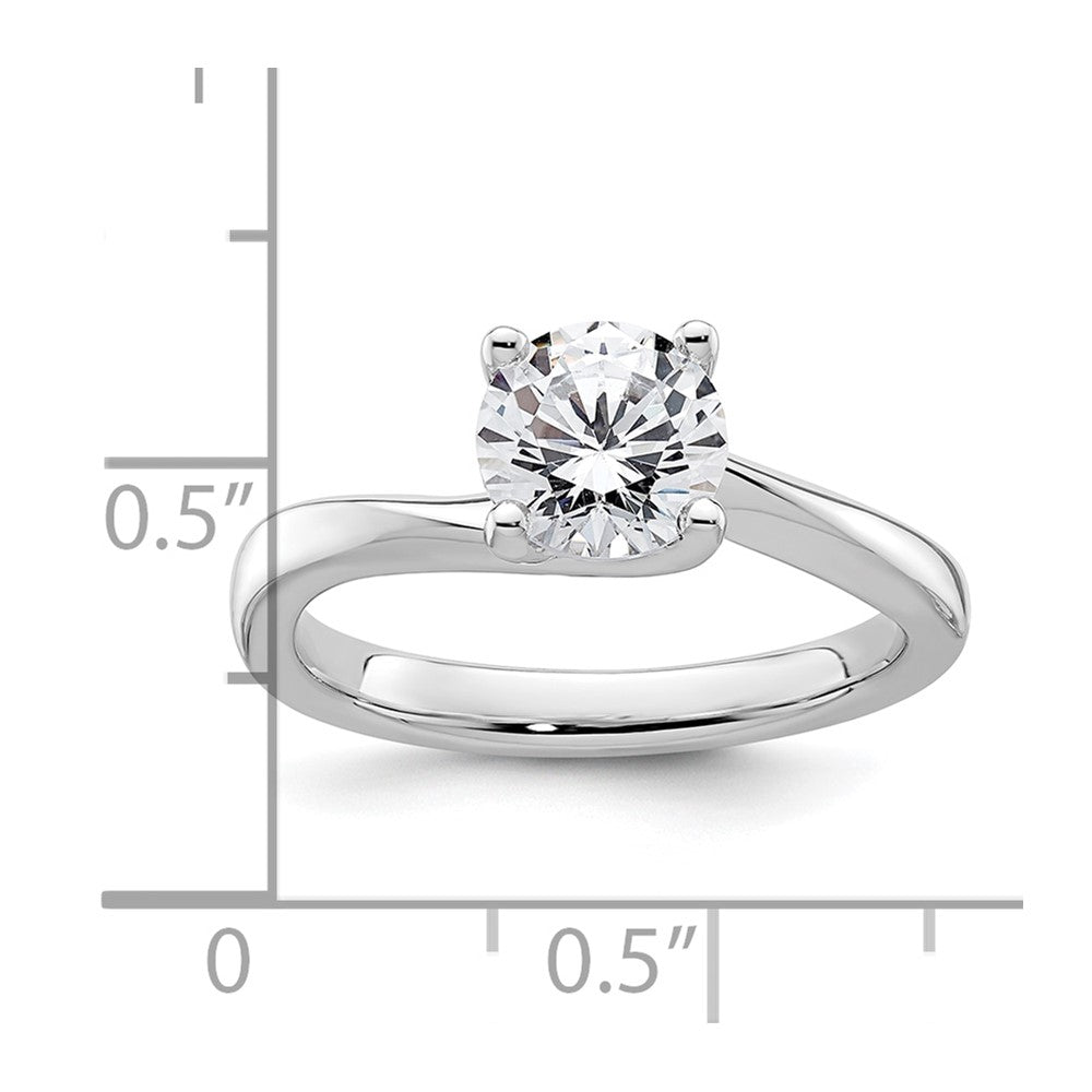 14k White Gold 1.25 carat (7.00 mm) 4-Prong Round Solitaire Engagement Ring Mounting