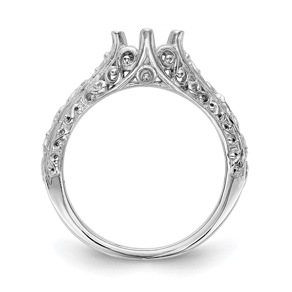 14k White Gold 1 carat (6.50 mm) 6-Prong Vintage Round Solitaire Engagement Ring Mounting