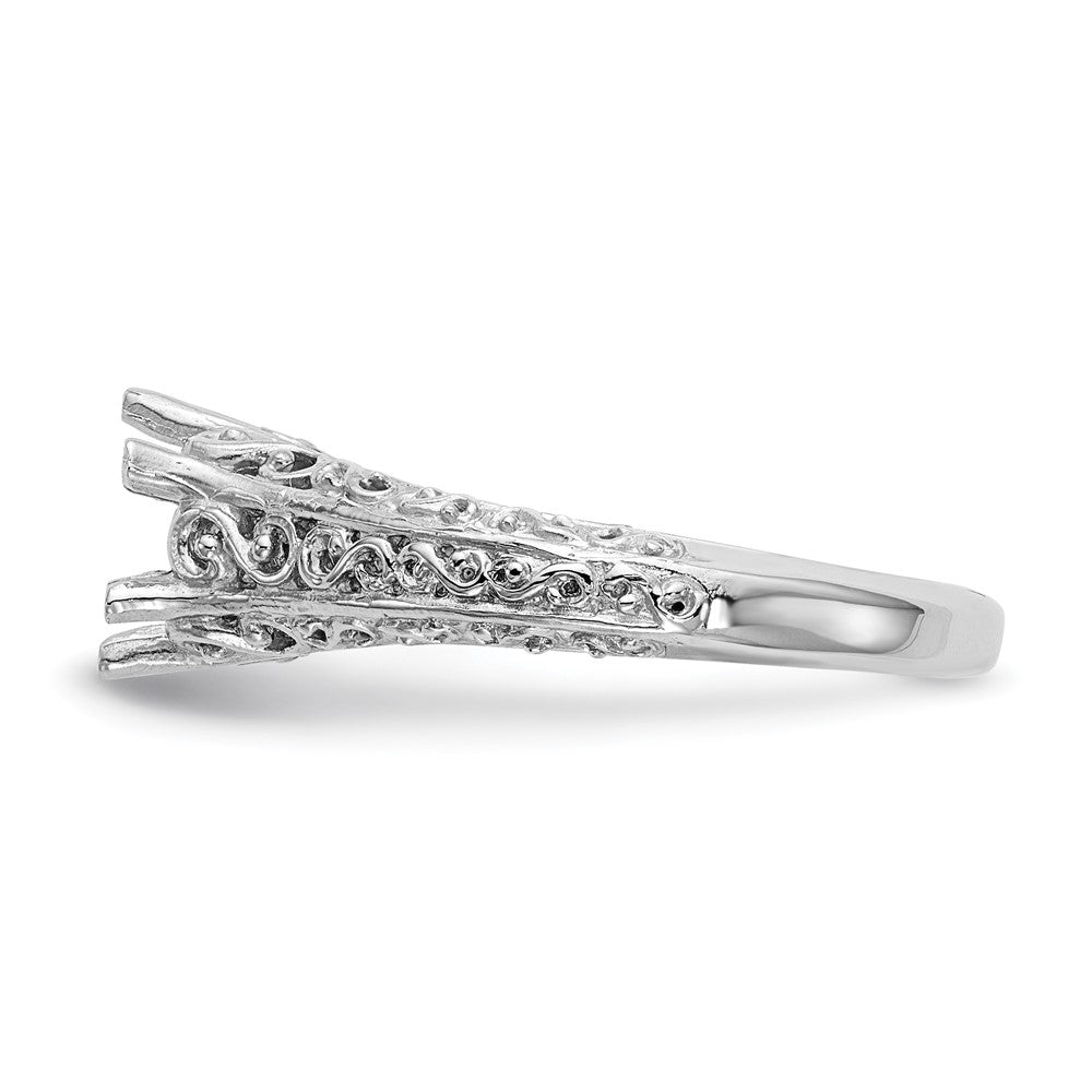 14k White Gold 1 carat (6.50 mm) 6-Prong Vintage Round Solitaire Engagement Ring Mounting